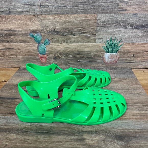 Jeffrey Campbell Shoes - Jeffery Campbell neon green jelly sandals size 8.5